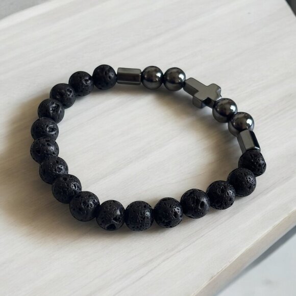 Men Adjustable Stone Bracelet - Picture 3 of 4